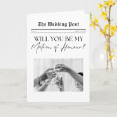 Carte Matron of Honor Proposition, UK Custom Newspaper (Fleur jaune)