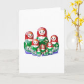 Carte Matryoshka - матрёшка (poupées russes) (Fleur jaune)