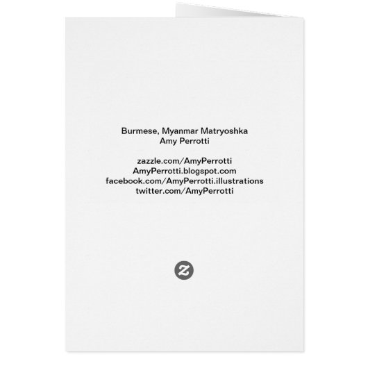 Carte Matryoshka Birmane (Dos)