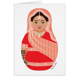 Carte Matryoshka indienne (rouge)