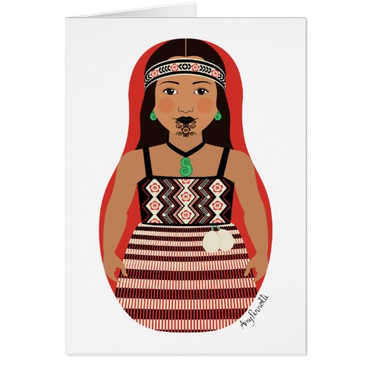 Carte Matryoshka Maori, Nouvelle-Zélande (Devant)