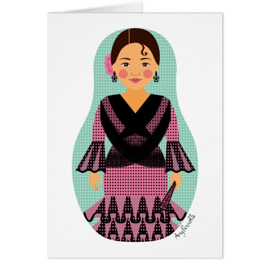 Carte Matryoshka Robe Espagnole (Devant)