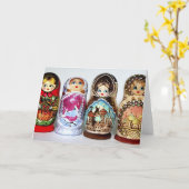 Carte Matryoshkas (Fleur jaune)