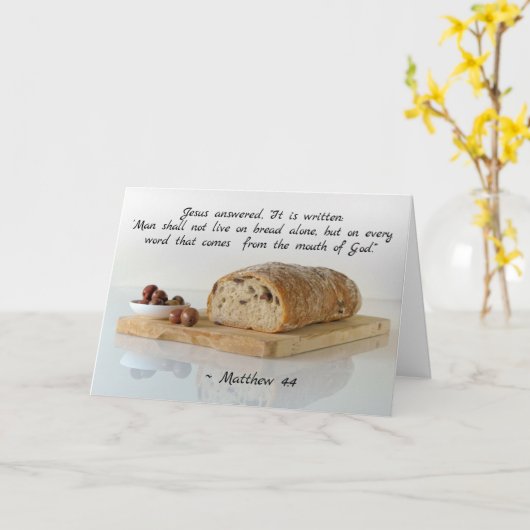 Carte Matthew 4:4 On shall not live on bread alone (Fleur jaune)