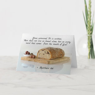 Carte Matthew 4:4 On shall not live on bread alone