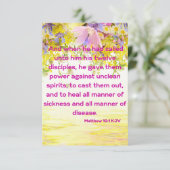 Carte Matthieu 10:1 KJV Bible Scripture Pic Greeting (Debout devant)