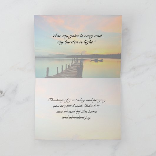 Carte Matthieu 11:28-30 Venez à moi tous qui sont las (Intérieur)