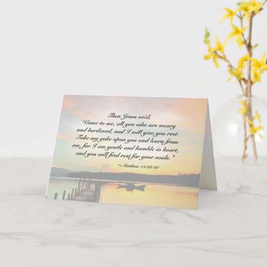 Carte Matthieu 11:28-30 Venez à moi tous qui sont las (Fleur jaune)
