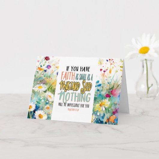 Carte Matthieu 17:20 La foi comme un Verset de la Bible (Petite plante)