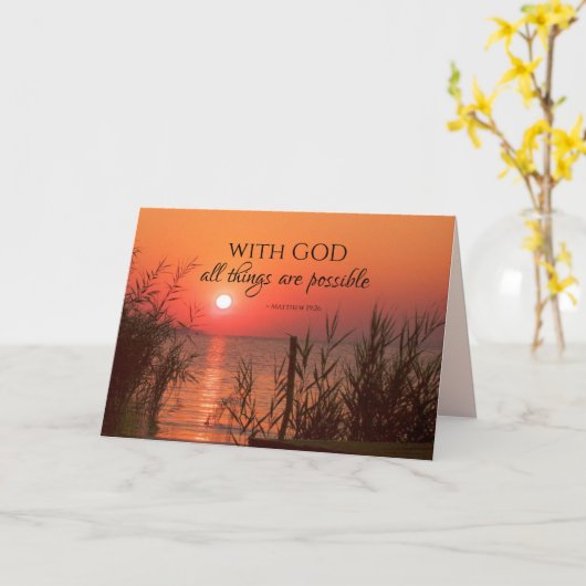 Carte Matthieu 19:26 Avec Dieu toutes les choses sont po (Fleur jaune)