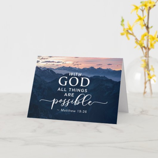 Carte Matthieu 19:26 Avec Dieu Toutes les choses sont po (Fleur jaune)