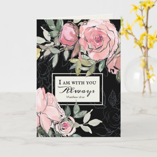 Carte Matthieu 28:20 Je Suis Avec Vous Toujours Fleurs R (Fleur jaune)