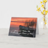 Carte Matthieu 4:19 Pêcheurs des hommes Bible chrétienne (Fleur jaune)