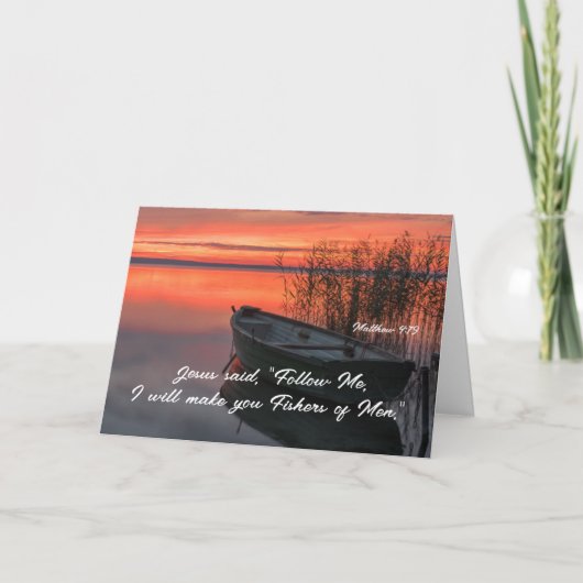 Carte Matthieu 4:19 Pêcheurs des hommes Bible chrétienne (Devant)