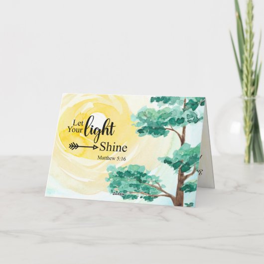 Carte Matthieu 5:16 Que votre lumière brille Bible Chris (Dos)