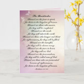 Carte Matthieu 5:3-10 Beatitudes Sermon sur le Mont (Fleur jaune)