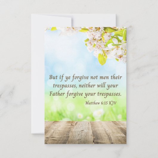 Carte Matthieu 6:15 KJV Bible Scripture Pic Greeting (Devant)