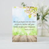 Carte Matthieu 6:15 KJV Bible Scripture Pic Greeting (Debout devant)