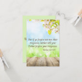 Carte Matthieu 6:15 KJV Bible Scripture Pic Greeting (Devant/Arrière en situation)