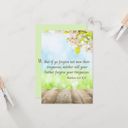 Carte Matthieu 6:15 KJV Bible Scripture Pic Greeting (Devant/Arrière en situation)