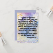 Carte Matthieu 6:19-21 KJV Bible Scripture Pic Greeting (Devant/Arrière en situation)