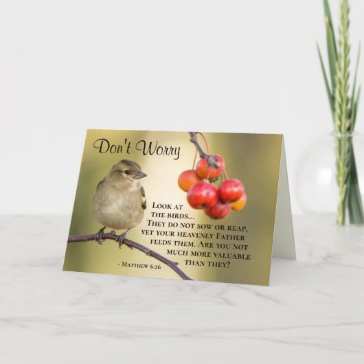 Carte Matthieu 6:26 Les oiseaux ne sement pas encore ni  (Devant)