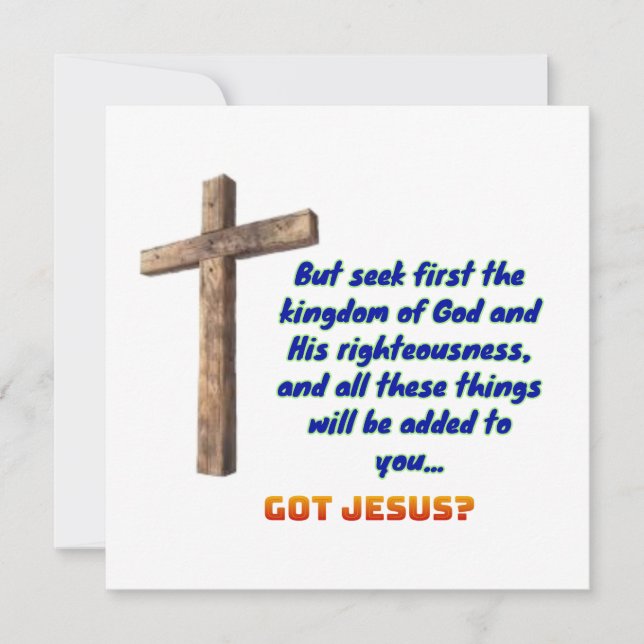 Carte Matthieu 6:33 Croix (Devant)