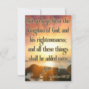 Carte Matthieu 6:33 KJV Bible Verse Pic Greeting Card