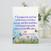 Carte Matthieu 7:5 KJV Bible Verse Pic Flat Salutation (Debout devant)