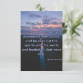 Carte Matthieu 8:16 KJV Bible Scripture Pic Greeting (Debout devant)