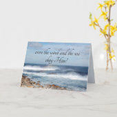 Carte Matthieu 8:27 Jésus calme la tempête, Bible Verse (Fleur jaune)