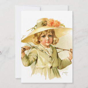 Carte Maud Humphrey : Fille d'hiver avec branche