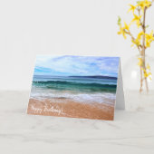 Carte Maui Beach et Waves Anniversaire (Fleur jaune)