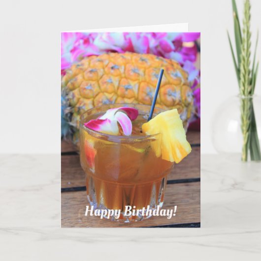 Carte Maui Mai Tai et Anniversaire à l'ananas (Devant)