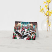 Carte Mauvais Santa Boxant Rudolf (Fleur jaune)