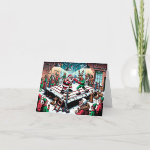 Carte Mauvais Santa Boxant Rudolf