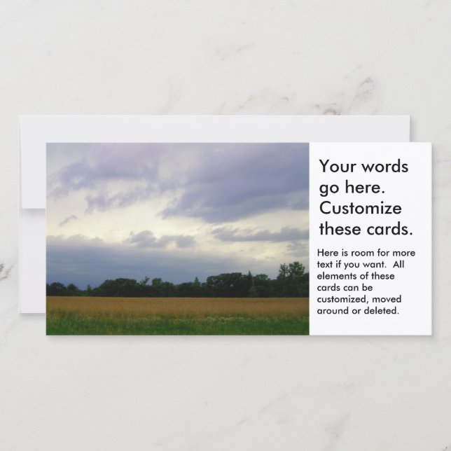 Carte Mauvais temps à l'approche des champs agricoles te (Devant)