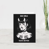 Carte Mauvaises Filles Goûter Meilleur Tatouage Diable H (Devant)