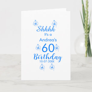 Carte Mauve blanche bleu shhh nom floral 60e anniversair