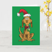 Carte Max the Dog in Santa Hat (Fleur jaune)