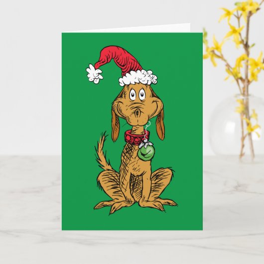 Carte Max the Dog in Santa Hat (Fleur jaune)