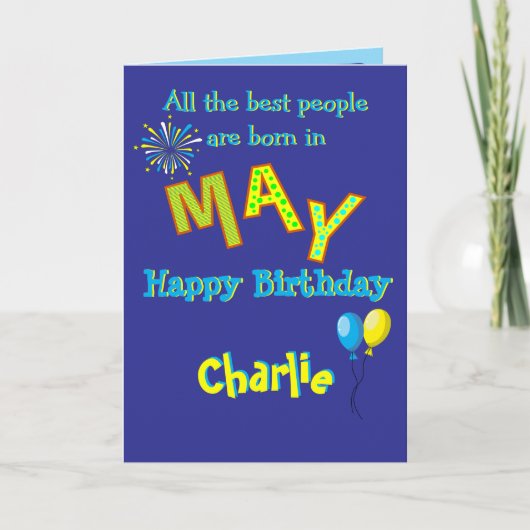 Carte May Birthday Folded Greeting Card (Devant)