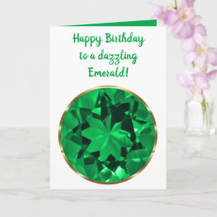 Carte May Emerald Birthstone Birthday Card