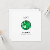 Carte May Emerald  Personalized Birthday Card (Devant/Arrière en situation)
