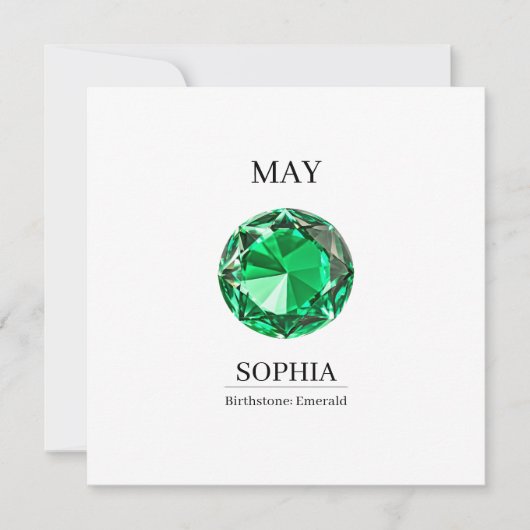 Carte May Emerald  Personalized Birthday Card (Devant)