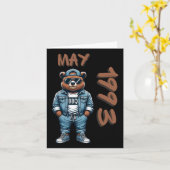 Carte May King Grill Master Bear Barbecue Lover Papa Ann (Fleur jaune)