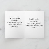 Carte May Peace Find You – Minimalist Sympathy Card Temp (Intérieur)