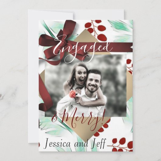 Carte Mayberry Fiancés et Joyeuse Photo de Fêtes (Devant)