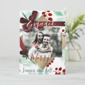 Carte Mayberry Fiancés et Joyeuse Photo de Fêtes (Debout devant)