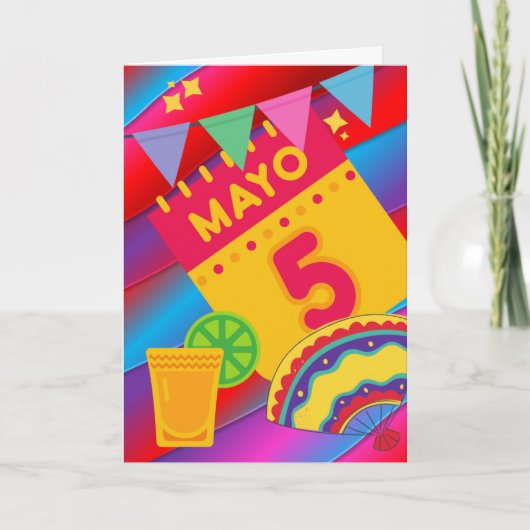 Carte Mayo 5 Cinco de Mayo Fête colorée (Devant)